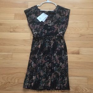 Great Plains Cezanne Pleated Dress in Pine Needle